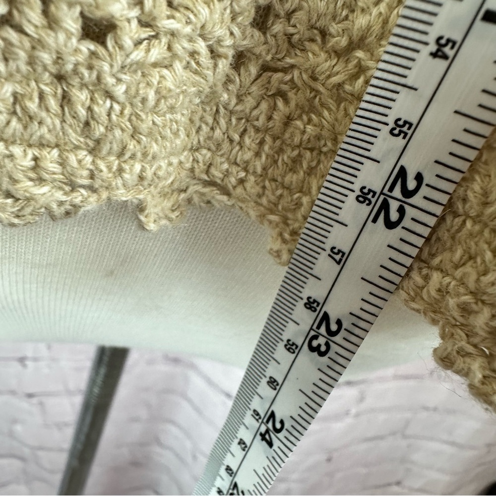 Van Heusen Cream Crochet short sleeve Cardigan top women XL boho western cottage - Picture 5 of 8